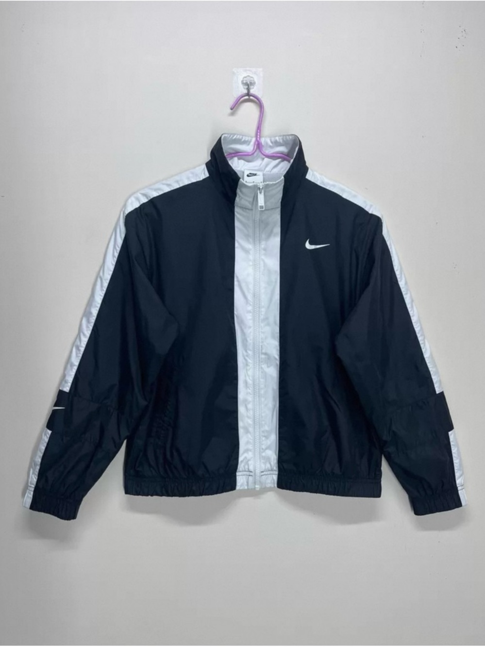 Nike Black and White Windbreaker Jacket